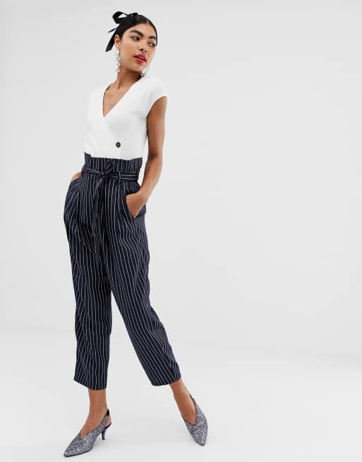 Pinstripe paperbag sale pants