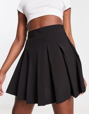 Unique21 pleated mini skirt in black