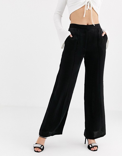UNIQUE21 relaxed wide leg pants in shimmer two-piece | ASOS