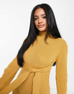 mustard jumper dress