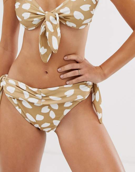 Unique21 tie front abstract spot print bikini set, 3 of 3