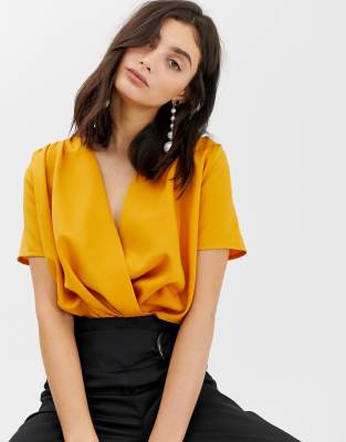 short sleeve wrap top