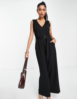 black sleeveless jumpsuit