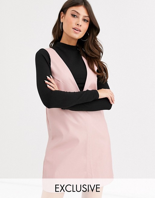 UNIQUE21 sleeveless shift dress in faux leather