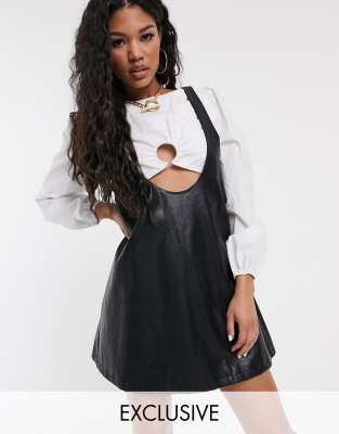 faux leather swing dress