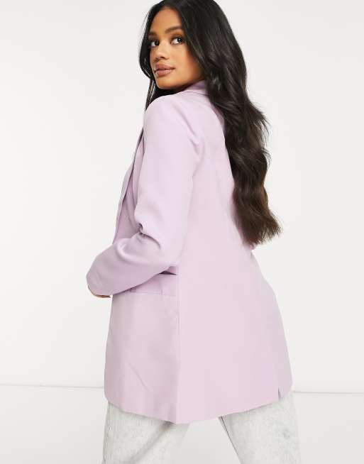 Unique21 tailored single button blazer in lilac, 2 of 4
