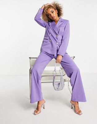 Unique21 tailored trouser co ord in purple - ASOS Price Checker