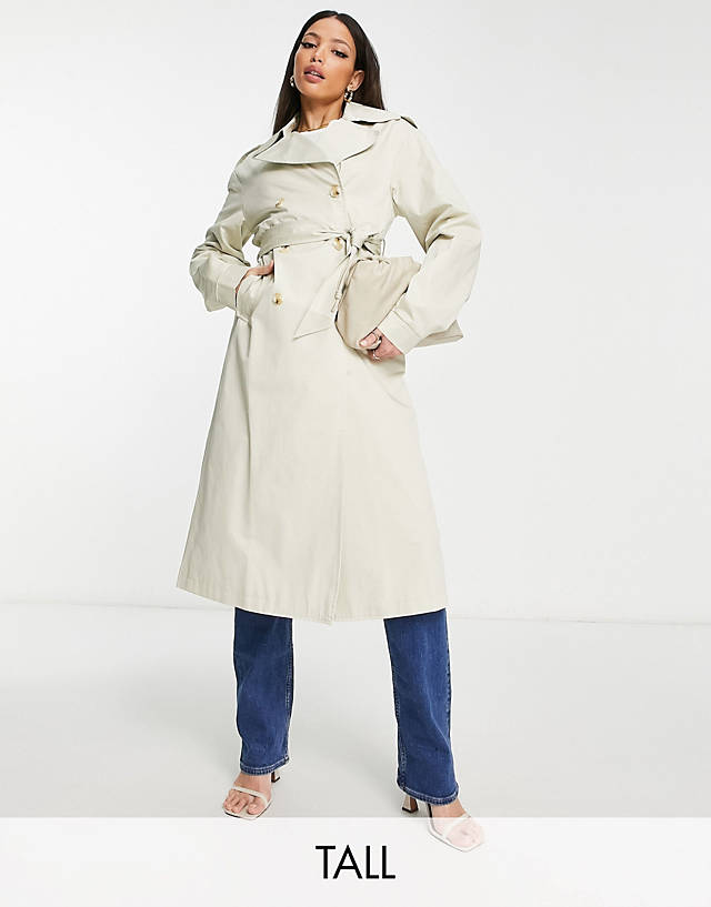 Unique21 Tall - a line flap pocket trench coat