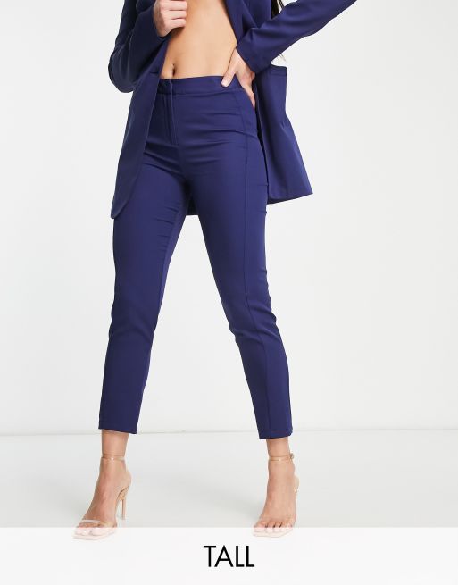 High-waisted tailored trousers - Navy blue - Ladies