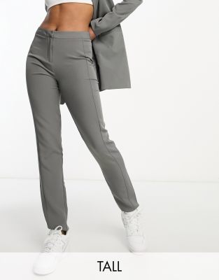 Unique21 Tall high waisted tailored trousers co-ord in grey