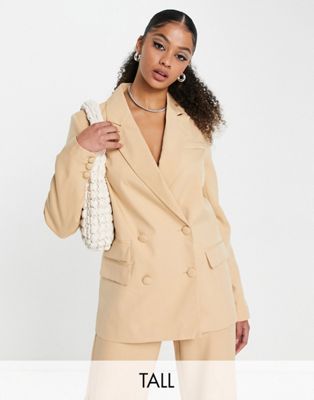Unique21 Tall oversized dad blazer in beige - part of a set - Click1Get2 Promotions