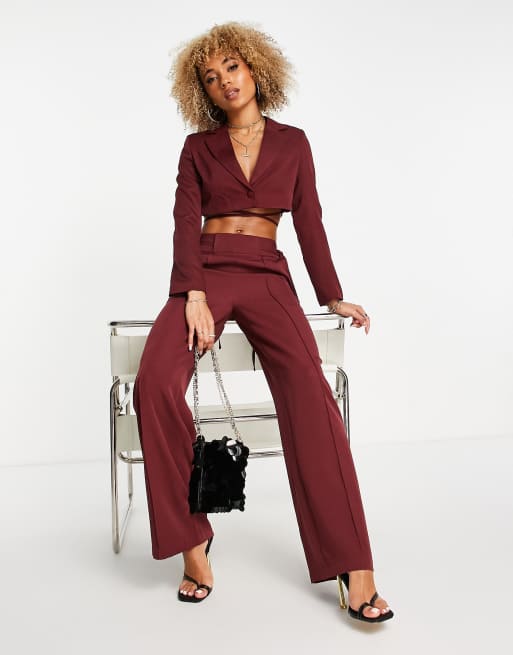 Wine wide cheap leg trousers