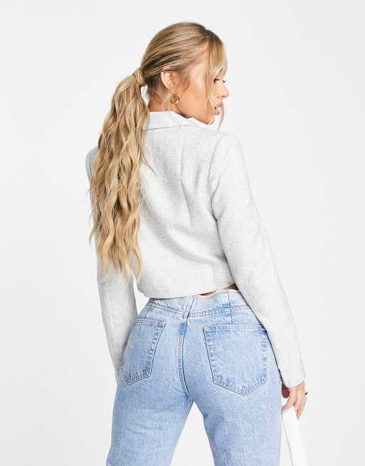 Unique21 – Vit, kort kavaj i tweed, del av set, 2 av 4