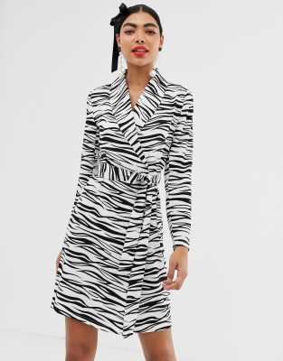 zebra wrap dress