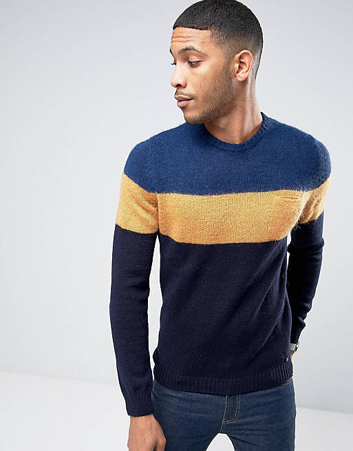 United Colors of Benetton Colour Block Jumper In Mohair | ASOS