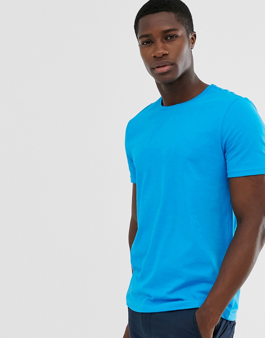 United Colors Of Benetton – Enfärgad t-shirt med rund halsringning-Blå