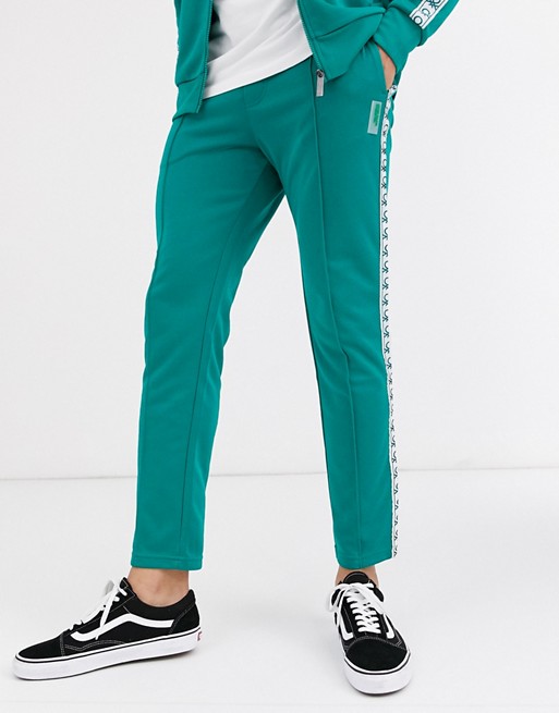 United Colors Of Benetton tracksuit bottoms with logo taping in green