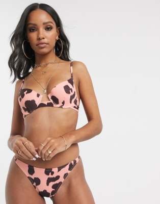 asos cow print bikini
