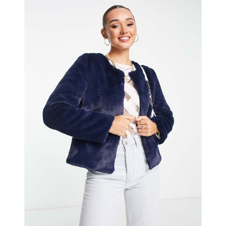 J crew cropped faux hotsell fur coat