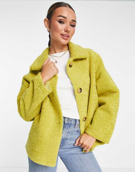 Yellow fur coat hot sale forever 21