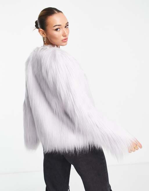 Faux fur jacket, Light Grey