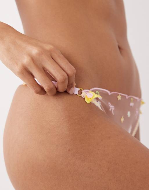 Untold Story Sweetheart Sorbet thong in pastel fruit print, 5 of 5