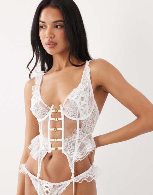 Untold Story Til Death Do Us Part Bridal lace corset in white , 5 of 5