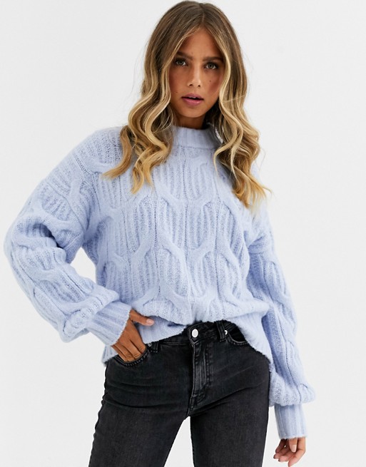Urban Bliss balloon sleeve cable knit jumper