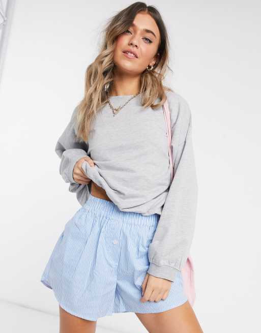 Urban Bliss balloon sleeve sweatshirt in heather gray | ASOS