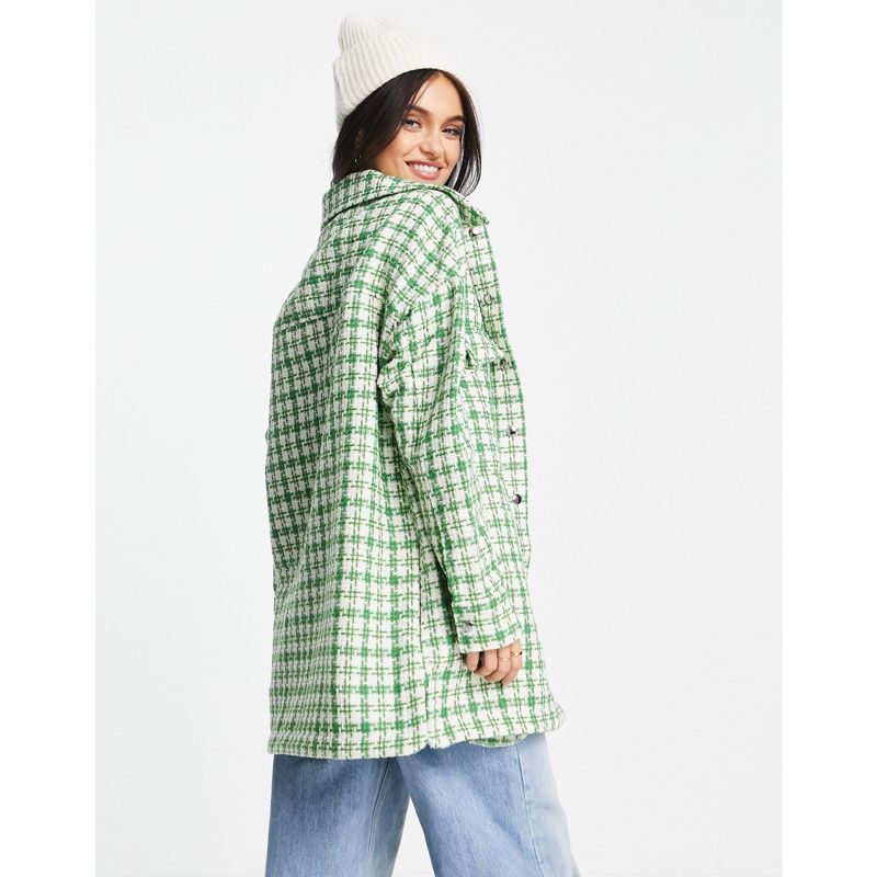 Cappotti e Giacche Giacche Urban Bliss - Camicia giacca verde a quadri