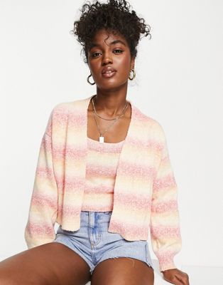 Urban Bliss cardigan co-ord in orange ombre