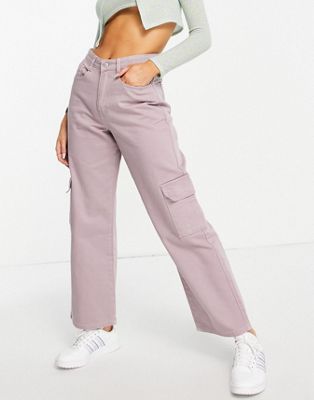 Urban Bliss carpenter 90's baggy trousers in mauve