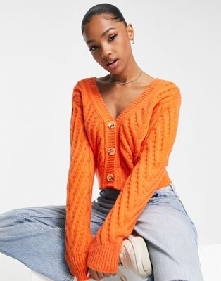 Urban Bliss chunky knit cardigan in orange