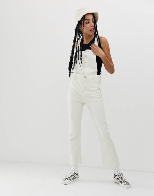 White on sale flare overalls