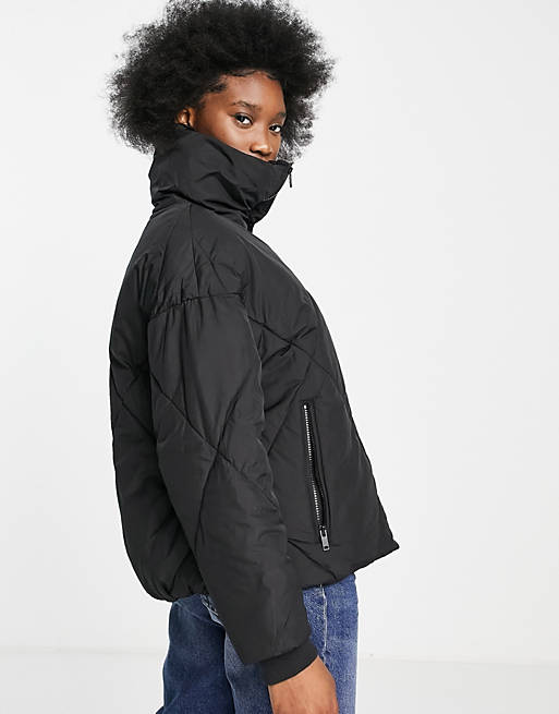  Urban Bliss diamond quilted jacket in black 