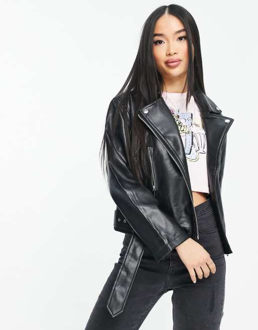 Asos leather cheap jacket womens