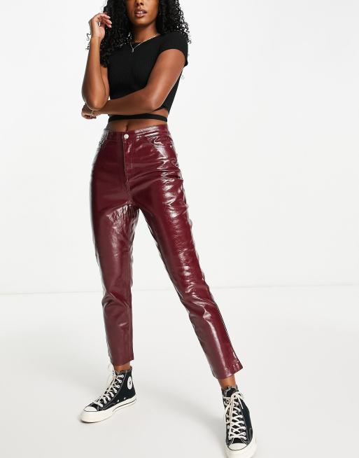 Red deals leather trousers