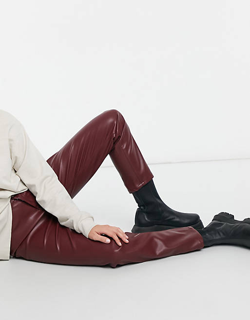 Best 25+ Deals for Faux Leather Pants Burgundy