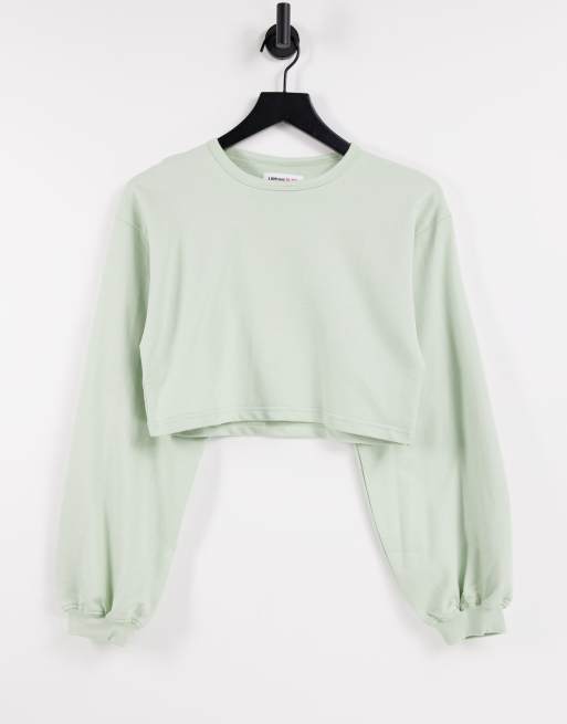 Urban Bliss - Felpa corta verde con maniche voluminose in coordinato