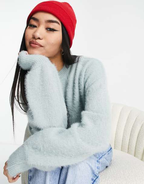 Urban Bliss fluffy knit jumper in sage green