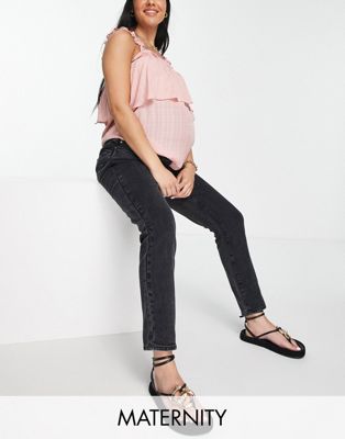 Urban Bliss Maternity skinny jeans in washed black - ASOS Price Checker
