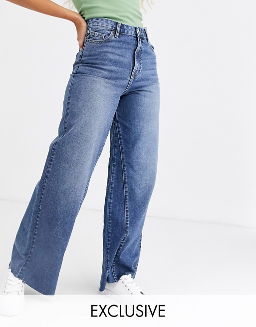 Urban Bliss high waist wide leg jeans with godet insert
