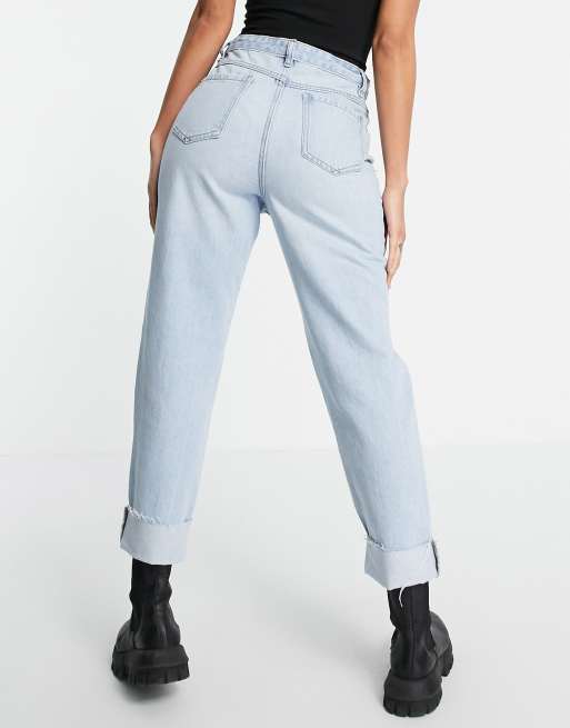 Urban Bliss - Jeans dritti comodi lavaggio candeggiato con risvolti, 2 di 4