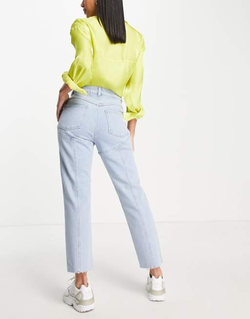 Urban Bliss - Jeans dritti lavaggio candeggiato con cuciture a punto sella, 4 di 4