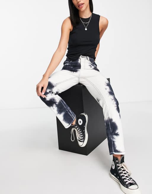 Urban Bliss - Jeans med lige ben med sort blæk-print