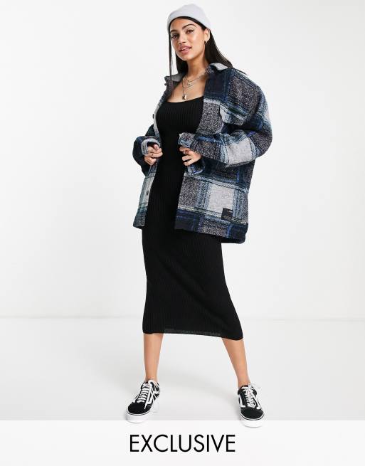 Urban Bliss Plus long puffer coat in black, ASOS