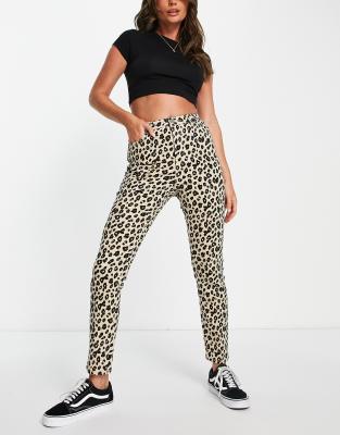 Urban Bliss Leopard Print Jeans In Multi