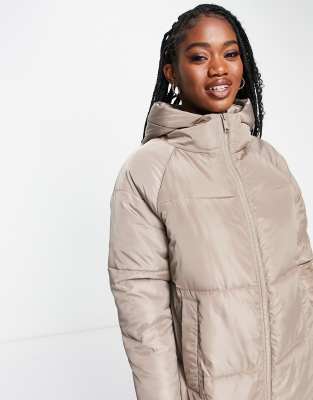 Urban Bliss Plus long puffer coat in black, ASOS