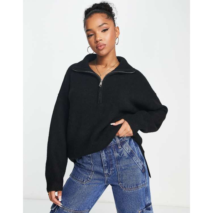 Black zip jumper clearance women's