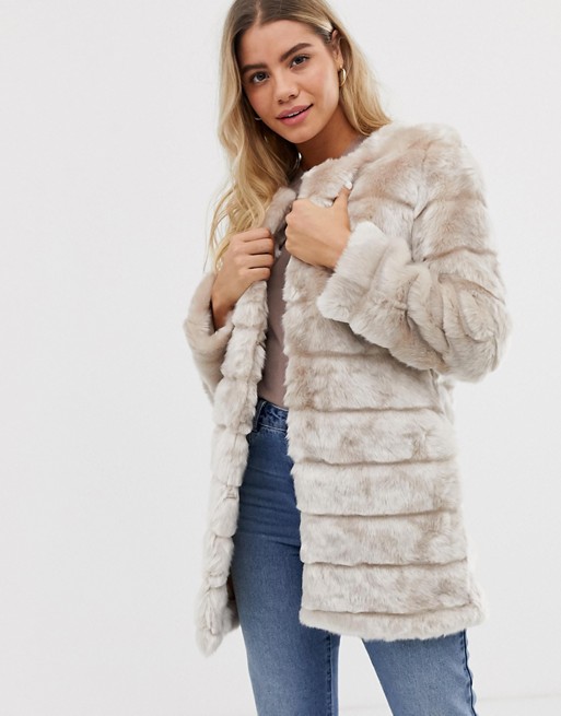 Urban Bliss Maisy longline faux fur coat